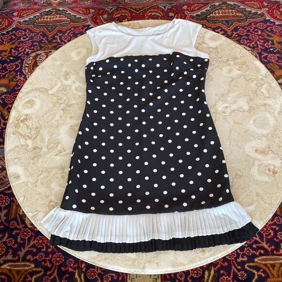 Sandra Darren Black & White Polka Dot Mini Dress - Picture 8 of 14